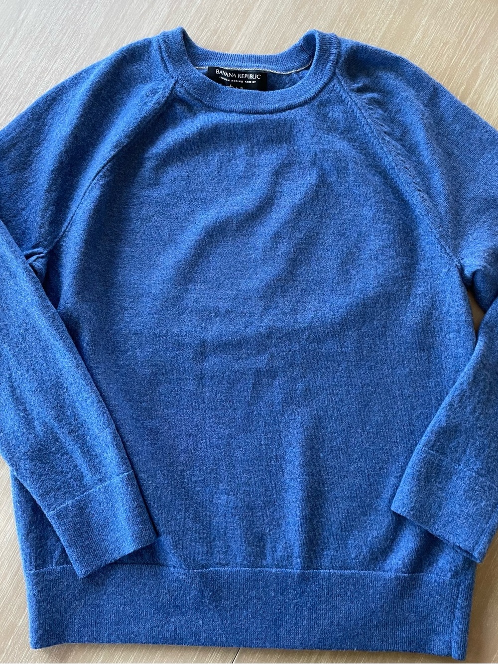 Banana Republic Women's Deep Blue Merino Wool Crewneck Sweater